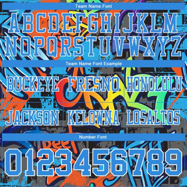 Custom Graffiti Pattern Powder Blue-White 3D Pattern Splash Authentic Football Jersey