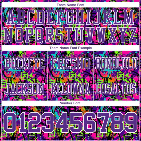 Custom Graffiti Pattern Purple-White 3D Pattern Splash Authentic Football Jersey