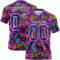 3DPattern7758 Custom Graffiti Pattern Purple-White 3D Pattern Splash Authentic Football Jersey