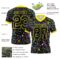 3DPattern7761-2 Custom Graffiti Pattern Black-Light Yellow 3D Pattern Splash Authentic Football Jersey