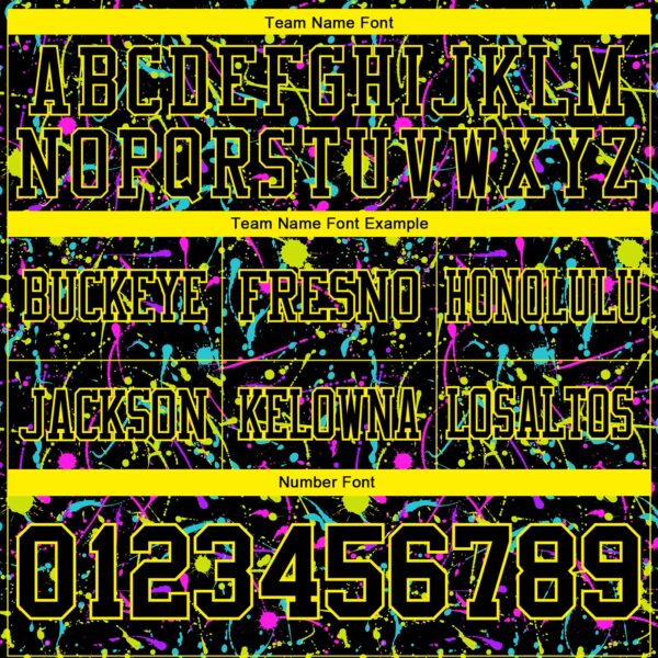 Custom Graffiti Pattern Black-Light Yellow 3D Pattern Splash Authentic Football Jersey