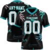 Custom Black White-Teal 3D Pattern Tropical Hawaii Palm Trees Authentic Football Jersey