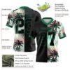 3DPattern7763-2 Custom Black Kelly Green 3D Pattern Tropical Hawaii Palm Leaves Authentic Football Jersey