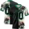 3DPattern7763 Custom Black Kelly Green 3D Pattern Tropical Hawaii Palm Leaves Authentic Football Jersey