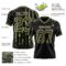 3DPattern7764-2 Custom Black Olive-Cream 3D Pattern American Flag Authentic Football Jersey