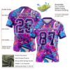 Custom Graffiti Pattern Purple-White 3D Pattern Splash Authentic Football Jersey