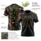 3DPattern7769-2 Custom Black Old Gold 3D Pattern Tiger And Peacock Authentic Football Jersey