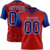3DPattern7771 Custom Red Royal-White 3D Pattern Spider Web Authentic Football Jersey