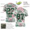 3DPattern7772-2 Custom Medium Pink Kelly Green 3D Pattern Hawaii Palm Leaves And Flowers Authentic Football Jersey
