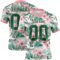 3DPattern7772 Custom Medium Pink Kelly Green 3D Pattern Hawaii Palm Leaves And Flowers Authentic Football Jersey