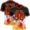 3DPattern7773 Custom Black Red-Yellow 3D Pattern Flame Bowling Authentic Football Jersey