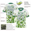 Custom White Kelly Green 3D Pattern St. Patrick's Day Authentic Football Jersey