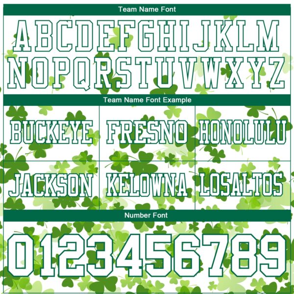 Custom White Kelly Green 3D Pattern St. Patrick's Day Authentic Football Jersey