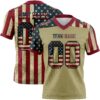 Custom Cream Vintage USA Flag Crimson-Black 3D Pattern Authentic Football Jersey