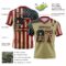 3DPattern7775-2 Custom Cream Vintage USA Flag Crimson-Black 3D Pattern Authentic Football Jersey