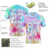 Custom Tie Dye White-Light Blue 3D Pattern Rainbow Authentic Football Jersey