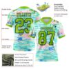 Custom Lakes Blue Neon Green-Navy 3D Pattern Beach Hawaii Palm Trees And Flamingo Authentic Football Jersey