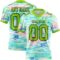 3DPattern7777 Custom Lakes Blue Neon Green-Navy 3D Pattern Beach Hawaii Palm Trees And Flamingo Authentic Football Jersey