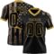 3DPattern7778 Custom Black Old Gold 3D Pattern American Flag Authentic Football Jersey