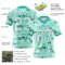 3DPattern7780-2 Custom Aqua White 3D Pattern Hawaii Palm Trees Authentic Football Jersey