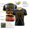 Custom Black Yellow 3D Pattern Tropical Hawaii Palm Trees Authentic Football Jersey