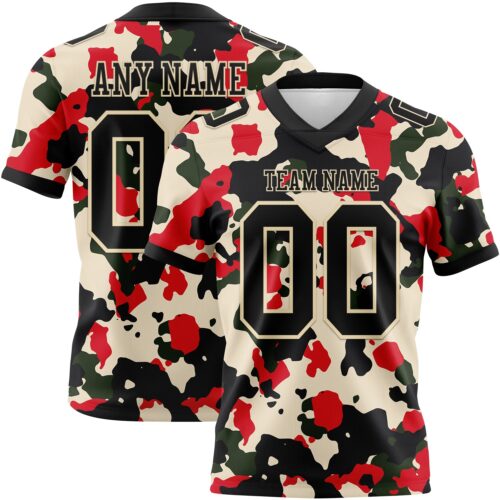 3DPattern7787 Custom Camo Black-Cream 3D Pattern Salute To Service Authentic Football Jersey