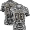Custom Camo Steel Gray-Cream 3D Pattern Salute To Service Authentic Football Jersey