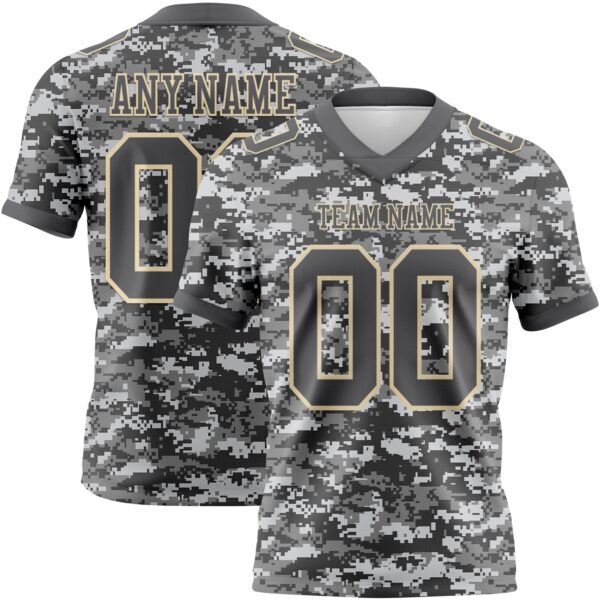 Custom Camo Steel Gray-Cream 3D Pattern Salute To Service Authentic Football Jersey