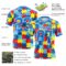3DPattern7791-2 Custom Powder Blue White 3D Pattern Autism Supporter Awareness Puzzle Pieces Authentic Football Jersey