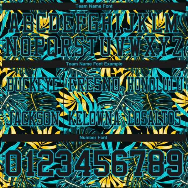 Custom Black Lakes Blue 3D Pattern Beach Tropical Hawaii Palm Leaves Authentic Football Jersey