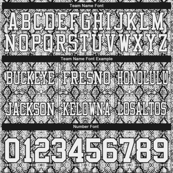 Custom White Black 3D Pattern Snakeskin Print Authentic Football Jersey