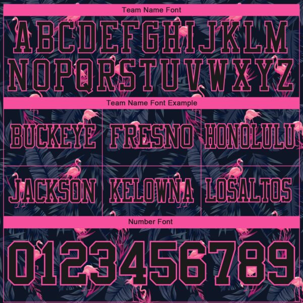 3DPattern7794-3 Custom Black Pink 3D Pattern Flamingo Authentic Football Jersey