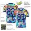 Custom Graffiti Pattern Royal-White 3D Pattern Authentic Football Jersey