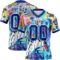 3DPattern7795 Custom Graffiti Pattern Royal-White 3D Pattern Authentic Football Jersey