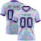 3DPattern7798 Custom Light Blue Purple-Pea Green 3D Pattern Abstract Trendy Holographic Vaporwave Style Authentic Football Jersey