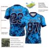 Custom Graffiti Pattern Navy-White 3D Pattern Authentic Football Jersey