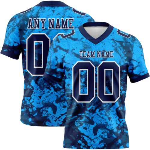 3DPattern7800 Custom Graffiti Pattern Navy-White 3D Pattern Authentic Football Jersey