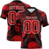 3DPattern7801 Custom Black Red-White 3D Pattern Halloween Skull Authentic Football Jersey