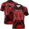 3DPattern7801 Custom Black Red-White 3D Pattern Halloween Skull Authentic Football Jersey