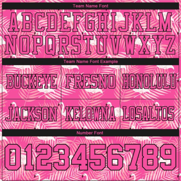 Custom Pink Black 3D Pattern Flamingo Authentic Football Jersey