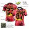 3DPattern7805-2 Custom Red Black-Yellow 3D Pattern Sun Beach Hawaii Palm Trees Authentic Football Jersey