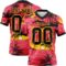 3DPattern7805 Custom Red Black-Yellow 3D Pattern Sun Beach Hawaii Palm Trees Authentic Football Jersey