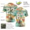 3DPattern7807-2 Custom Aqua White-Old Gold 3D Pattern Tropical Hawaii Palm Trees Authentic Football Jersey