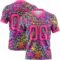 3DPattern7808 Custom Graffiti Pattern Pink-Black 3D Pattern Colorful Leopard Print Authentic Football Jersey
