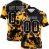 Custom Tie Dye Black-White 3D Pattern Authentic Football Jersey