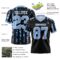 3DPattern7814-2 Custom Black Light Blue-White 3D Pattern American Flag Authentic Football Jersey