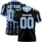 3DPattern7814 Custom Black Light Blue-White 3D Pattern American Flag Authentic Football Jersey