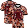 Custom Camo Crimson-Black 3D Pattern Salute To Service Authentic Football Jersey