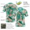 3DPattern7816-2 Custom Teal Orange 3D Pattern Hawaii Palm Leaves And Flowers Authentic Football Jersey