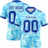 Custom Graffiti Pattern Thunder Blue-White 3D Pattern Scratch Authentic Football Jersey